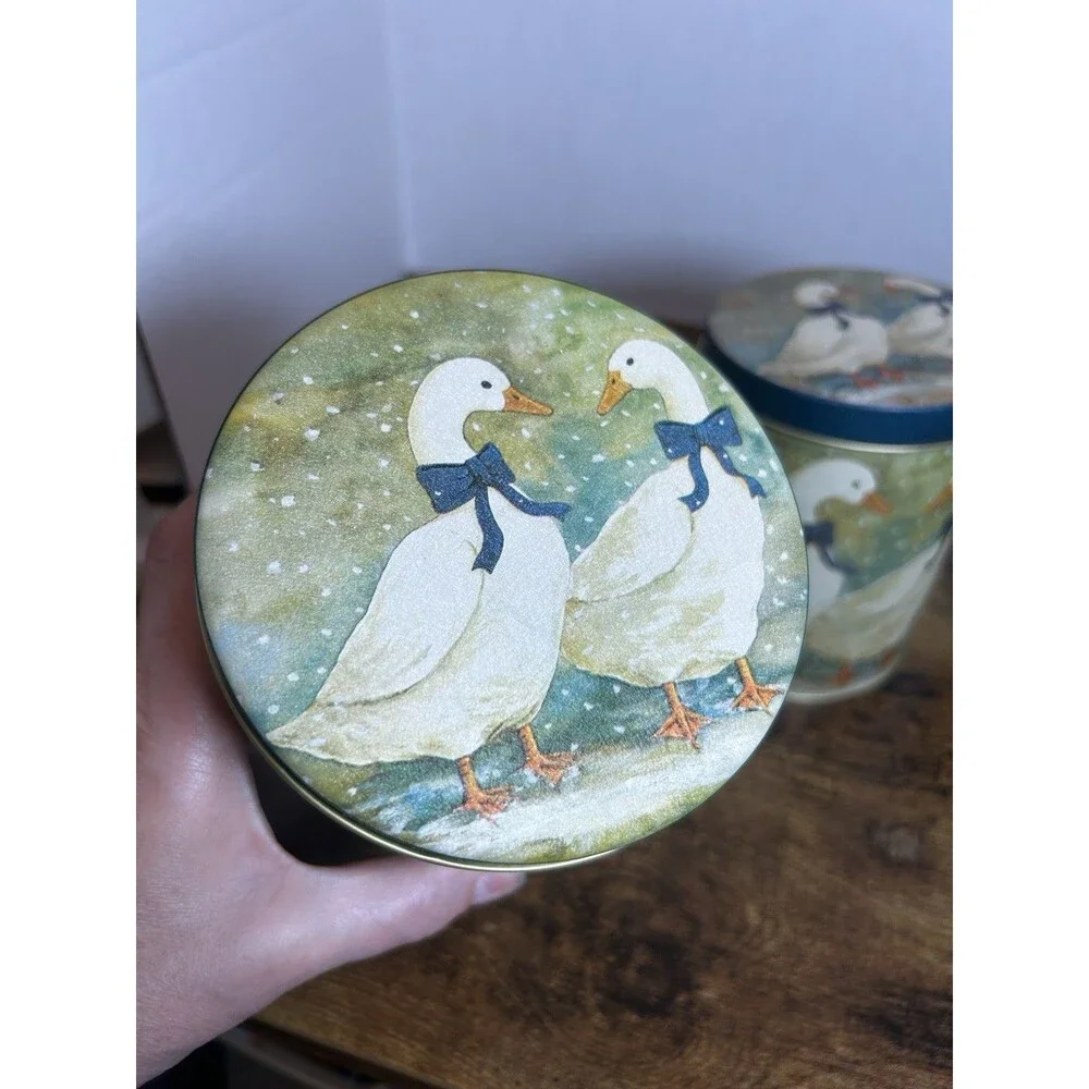 Vintage Winter Geese Tins Set of 3 Christmas Around the World Holiday Canisters